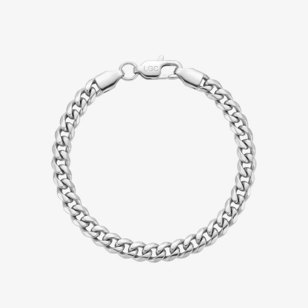 Pulsera Cubana Plata 18cm