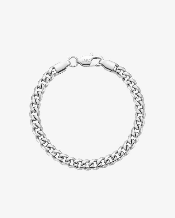 Pulsera Cubana Plata 18cm