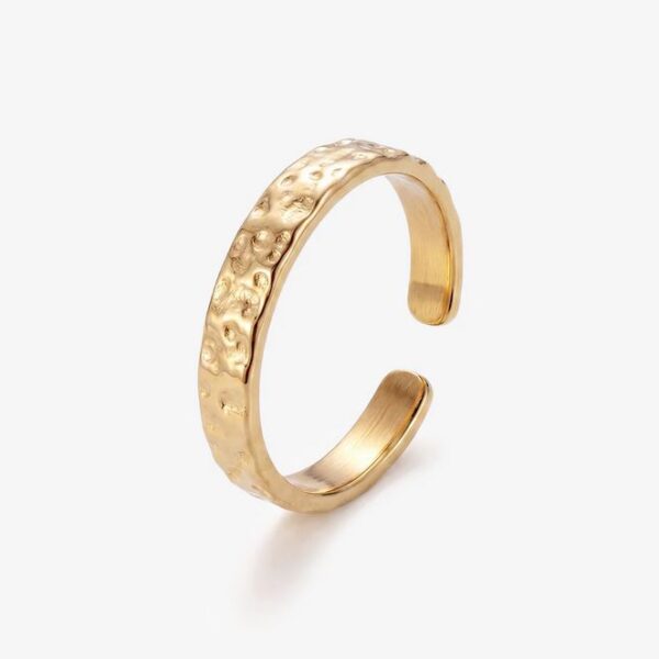 Anillo Hammered Oro 4mm